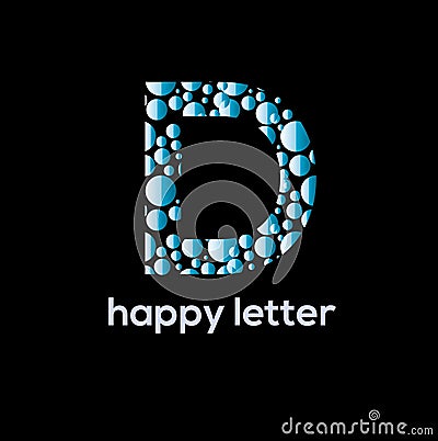 D letter bubbles vector logo design Vector Illustration