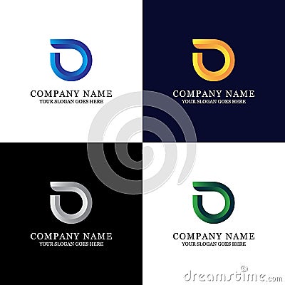 D Letter Colorful logo - Modern Gradient illustration Vector Illustration