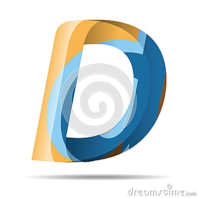 D Letter Colorful Modern alphabet logo. Vector Illustration