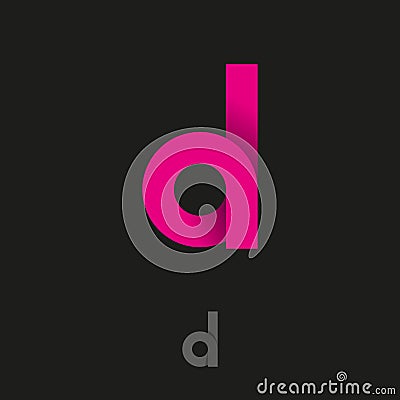 D letter. D monogram origami logo, like loop. Abstract monogram. Vector Illustration