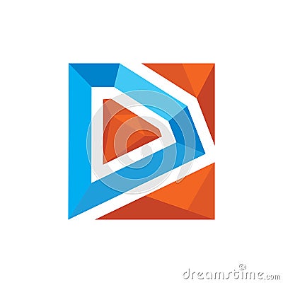 D letter diamond logo vector concept design template Vector Illustration