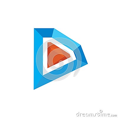 D letter diamond logo vector concept design template Vector Illustration