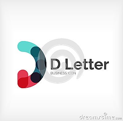 D letter logo, minimal line design Vector Illustration