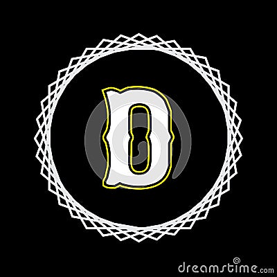 D letter logo in vector design Vector Illustration