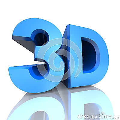 3D letters blue Stock Photo