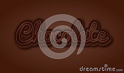 Choolate 3d letters text effect on dark coffee background, 3d text typography design editable text, modern alphabet 3d lettering Vector Illustration