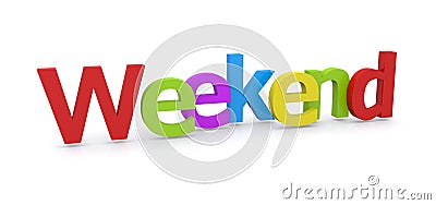 3D Word Weekend Stock Photo