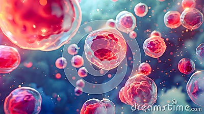 3D Life Cells in Photorealistic Detail Stock Photo