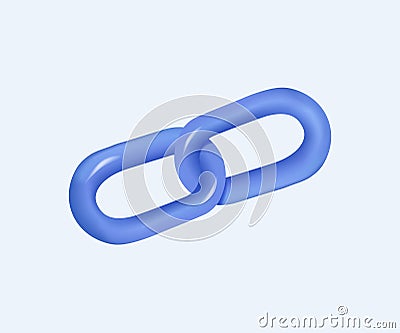 3D Link icon illustration. Embedded link symbol for website. SERP or web content analysis 3D vector symbol, site traffic Vector Illustration