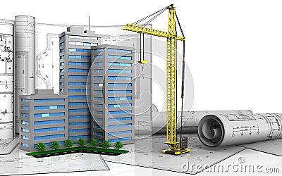 3d of living quarter Cartoon Illustration