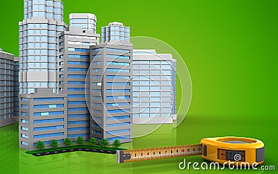 3d of living quarter Cartoon Illustration