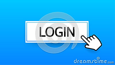 3d login button for site design. Vector template. Web page template. Arrow icon Vector Illustration