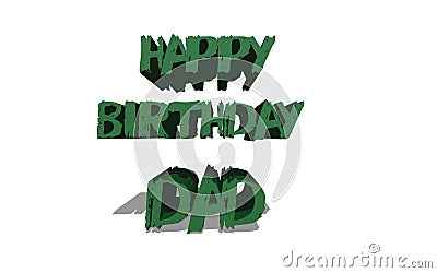 3d logo on color Happy Bday Stock Photo