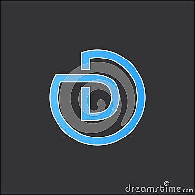 D logo inspiration. Circular D logo design. Modern logo concept. Vector Illustration