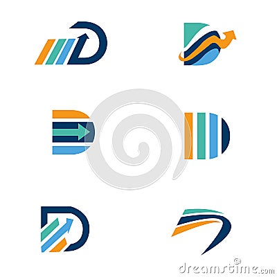 D logos symbolizing growth Cartoon Illustration