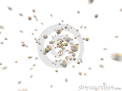 3d lottery balls with motion blur effect. Stock Photo