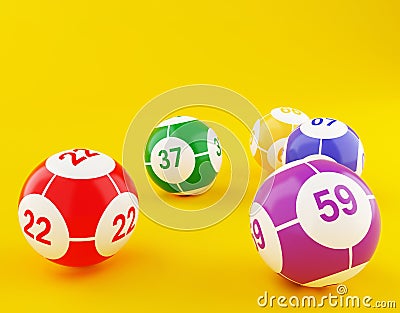 3d Lottery Bingo balls Cartoon Illustration
