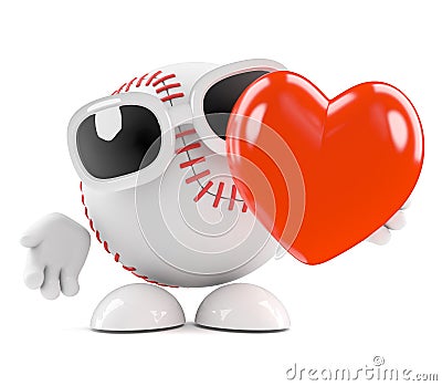 3d Love baseball Stock Photo