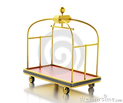 3d Luggage cart against white background. Stock Photo