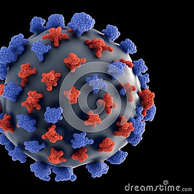 3d macro virus cell Stock Photo