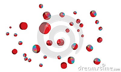 3-D magic pills confetti Vector Illustration