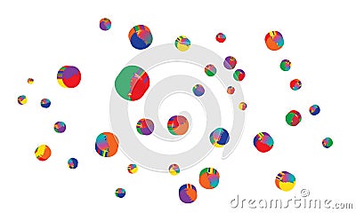 3-D magic pills confetti Vector Illustration