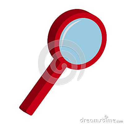 3D magnifier on white background Vector Illustration