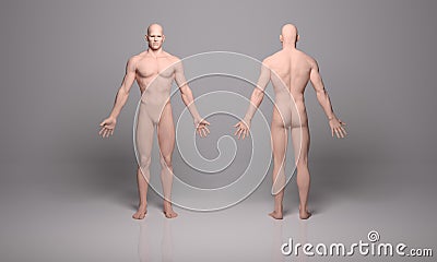 3D Render : an illustration of a male model with silicone rubber texture Stock Photo