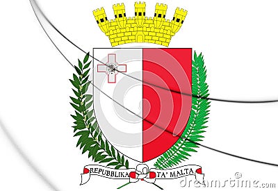 3D Malta Coat of Arms. Stock Photo