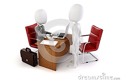 3d man, business meeting, job interview Stock Photo