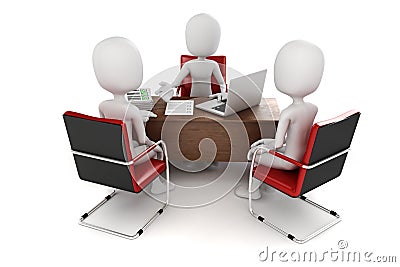 3d man, business meeting, job interview Stock Photo