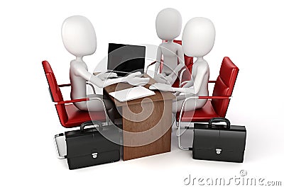 3d man, business meeting, job interview Stock Photo