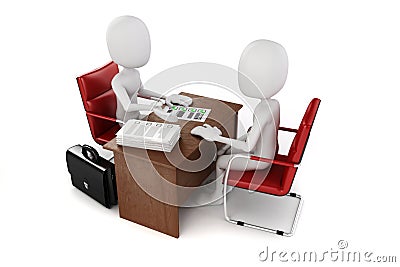 3d man, business meeting, job interview Stock Photo