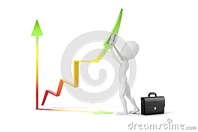 3d man businessman, success in business concept Stock Photo