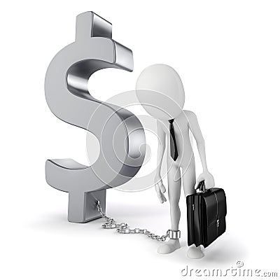 3d man with chain standing near dollar symbol Stock Photo
