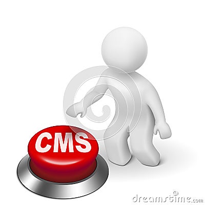 3d man with cms button Vector Illustration