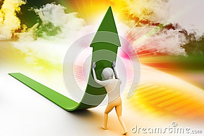 3d man create sales growth Stock Photo