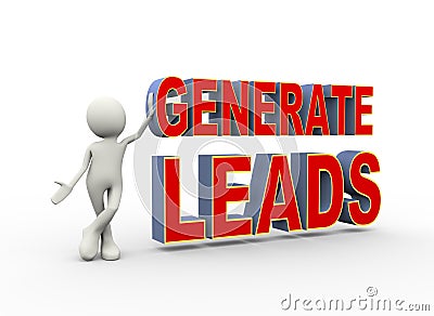 3d man with generate leads Cartoon Illustration