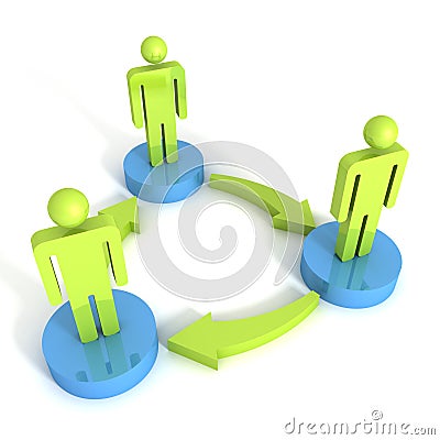 3d man group arrows connection teamwork concept Stock Photo