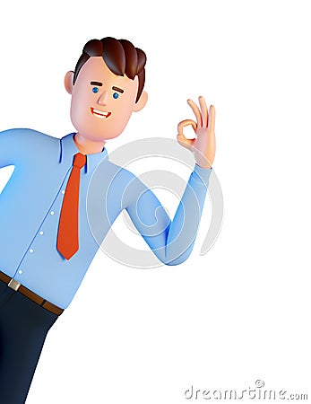 3d man with ok gesture Stock Photo