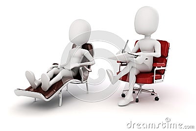 3d man psychologist and patient Stock Photo