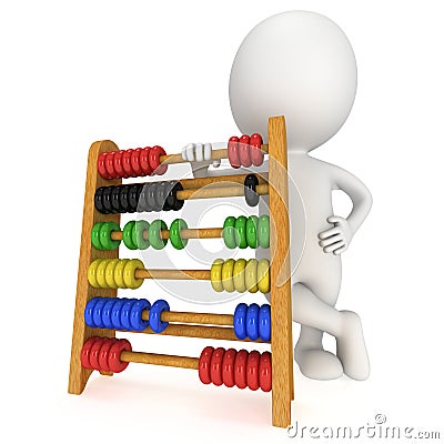 3d man with toy abacus Stock Photo