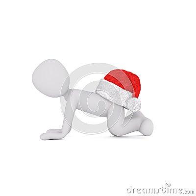 3d man working out at Christmas Cartoon Illustration
