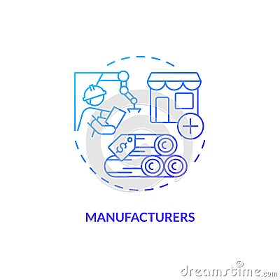 2D manufacturers gradient line icon concept Vector Illustration