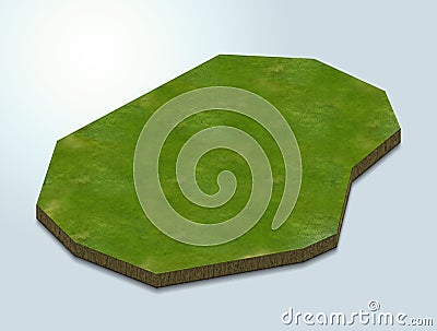 3D map green of Nauru on White background Cartoon Illustration
