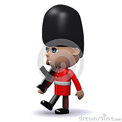 3d Marching Coldstream Guard Stock Photo