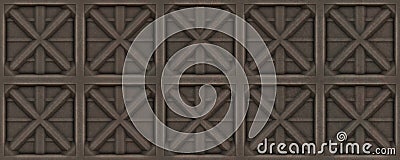 3d material rusty black wall shelter panel texture Stock Photo