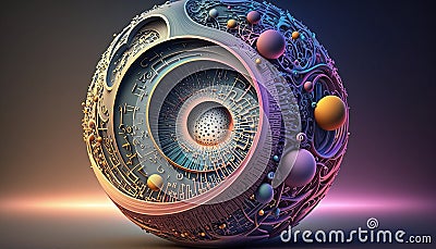 3D Mathematical Representation of The Universe. AI generative. Stock Photo