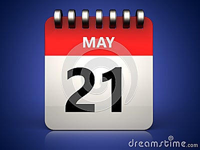 3d 21 may calendar Cartoon Illustration