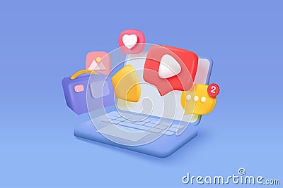 3D media data with video and photo gallery library. Searching image and video files in database. Document management soft, Vector Illustration